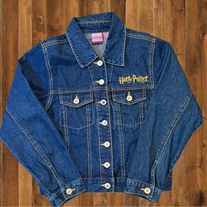 Vintage Harry Potter Denim Jacket Youth M (10–12) | Y2K Rhinestone Golden Snitch
